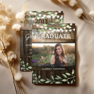 Invitation Rustic Greenery Photo 2025 Graduation Party