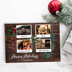 Invitation Rustic Happy Holidays - Instant 4 Multi Photo Invi
