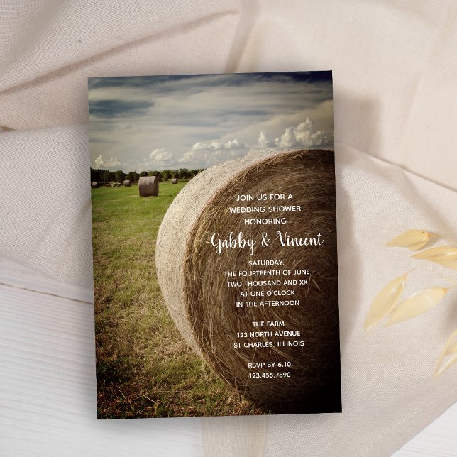 Invitation Rustic Hay Bales Wedding shower de Ranch (Créateur téléchargé)