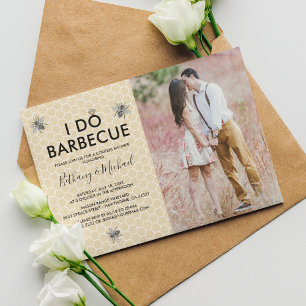Invitation Rustic Honey Bee Je fais du BBQ Photo Engagement