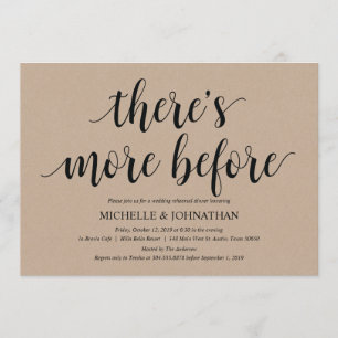 Invitation Rustic Kraft Mariage Dîner de répétition Invitatio