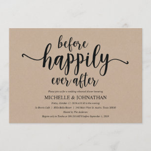 Invitation Rustic Kraft Mariage Dîner de répétition Invitatio