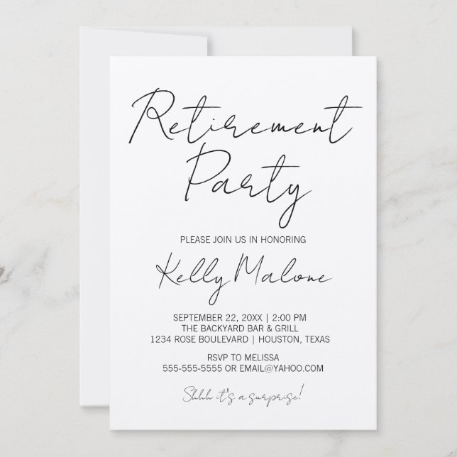 Invitation Rustic Kraft Retraite Party (Devant)
