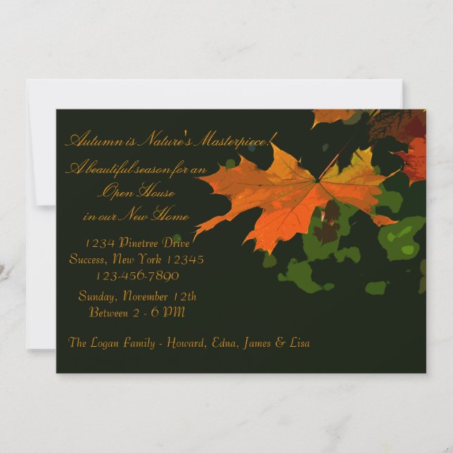 Invitation Rustic Leaf (Devant)