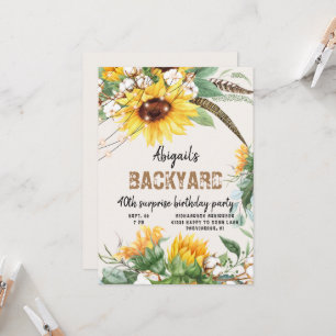 Invitation Rustic Lights Jardin Surprise fête d'anniversaire