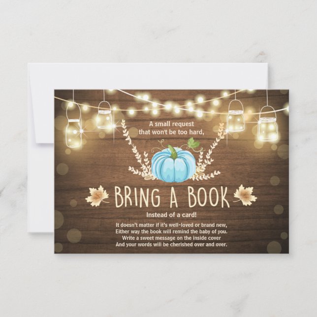 Invitation Rustic Little Citrouille Baby shower Apportez un l (Devant)