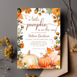 Invitation Rustic Little Citrouille Baby shower d'automne
