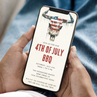 Rustic Longhorn Drapeau US 4 juillet BBQ