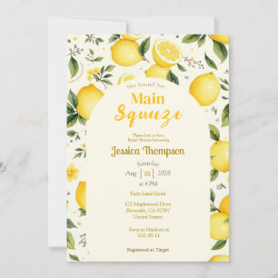 Invitation Rustic Main Squeeze citron douche nuptiale moderne