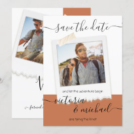 Invitation Rustic Mariage Adventure Photo Enregistrer la date