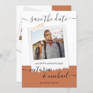 Invitation Rustic Mariage Adventure Photo Enregistrer la date