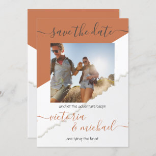 Invitation Rustic Mariage Adventure Photo Enregistrer la date