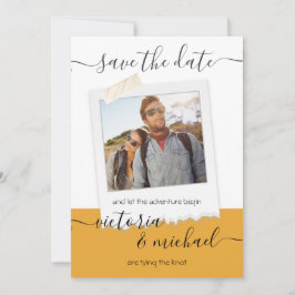 Invitation Rustic Mariage Adventure Photo Enregistrer la date