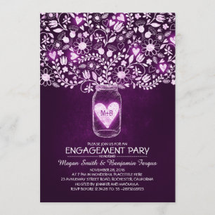 Invitation Rustic Mariage Engagement Party Mason Jar Invitati