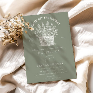 Invitation Rustic Market Garden Douche
