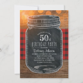 Invitation Rustic Mason Jar Jardin 50e anniversaire