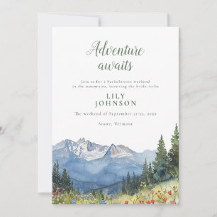Invitation Rustic Mountain Camp Randonnée Bachelorette Week-e