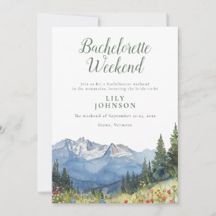 Invitation Rustic Mountain Camp Randonnée Bachelorette Week-e