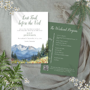 Invitation Rustic Mountain Camp Randonnée Bachelorette Week-e