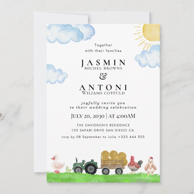 Invitation Rustic Mountain Forest Evergreen Tree Wedding (Devant)