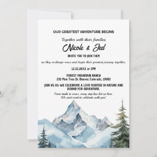 Invitation Rustic Mountain Outdoorsy Mariage d'aventure