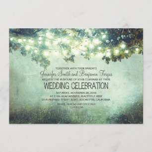 Invitation rustic nature tree branches light wedding