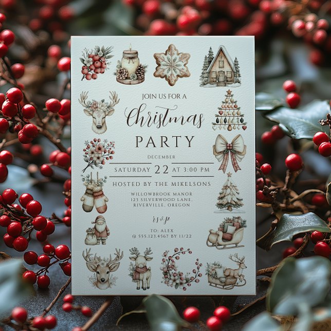 Invitation Rustic Neutral Christmas Celebration (Créateur téléchargé)