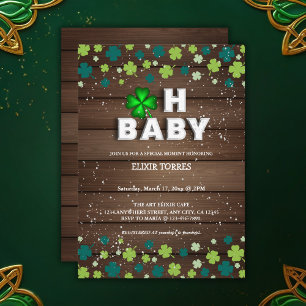 Invitation Rustic Oh Baby St. Patrick's Day Baby shower