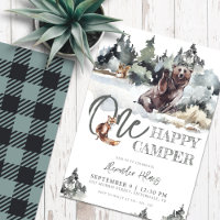 Rustic One Happy Camper Anniversaire