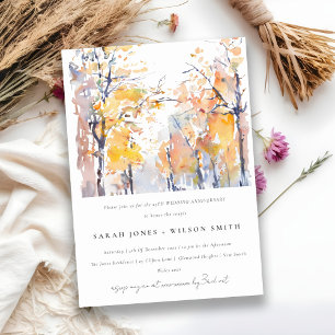 Invitation Rustic Pastel Automne Paysage Mariage Anniversaire