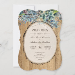 Invitation Rustic Pine Lodge Mariage d'hiver