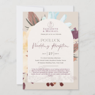 Invitation Rustic POTLUCK Modèle de réception de mariage Invi