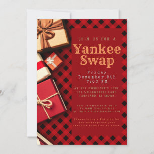 Invitation Rustic Red Buffalo chèque cadeau échange