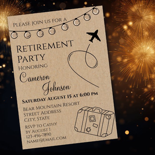 Invitation Rustic Retirement Party (Créateur téléchargé)