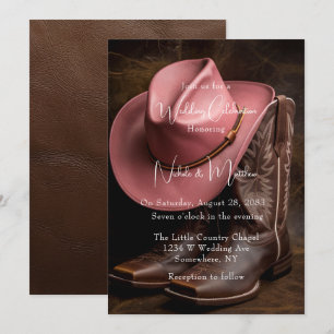 Invitation Rustic Romance : Boots & Casquette Engagement Part