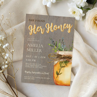 Invitation Rustic She Found Her Honey Bridal Shower