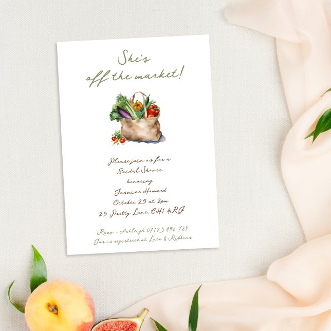 Invitation Rustic She's Off the Market Fête des mariées (Créateur téléchargé)