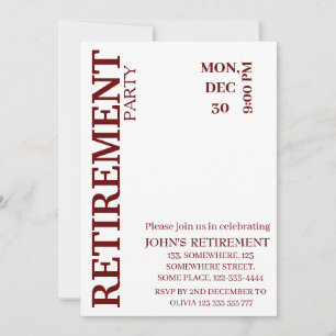 Invitation Rustic Simple Ajouter Détails Partie de retraite p