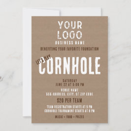 Invitation Rustic Simple Business Logo Cornhole collecte de f