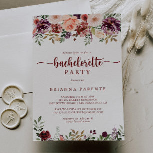 Invitation Rustic Summer Floral Bachelorette Party