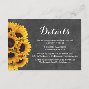 Invitation Rustic Sunflower - Détails du Mariage