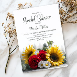 Invitation Rustic Sunflowers and Roses Bridal Shower