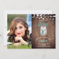 Rustic Sweet 16 Mason Jar Lumières Turquoise Anniv