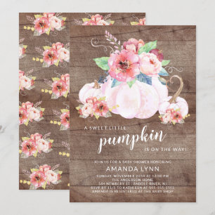 Invitation Rustic Sweet Little Citrouille Girls Baby shower