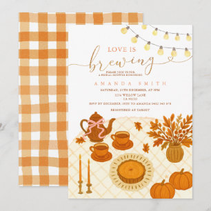 Invitation Rustic Tea Party L'amour brasse la Fête des mariée