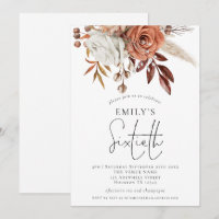 Rustic Terracotta Florals Soixantième anniversaire