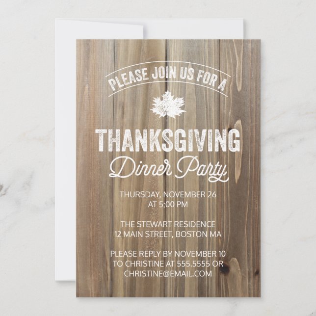 Invitation Rustic Thanksgiving (Devant)