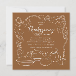 Invitation Rustic Thanksgiving Diner