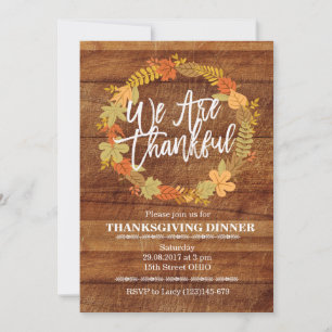 Invitation Rustic Thanksgiving Diner