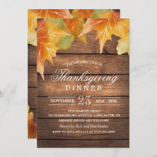 Invitation Rustic Thanksgiving Diner